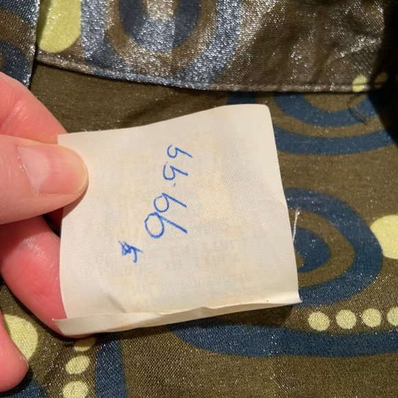 Women's Vintage Diesel Button Up Shirt Blouse Shiny Printed Long Sleeve Size M - Picture 9 of 11